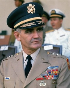General Westmorland wearing the green variation of the service cap during the Vietnam era